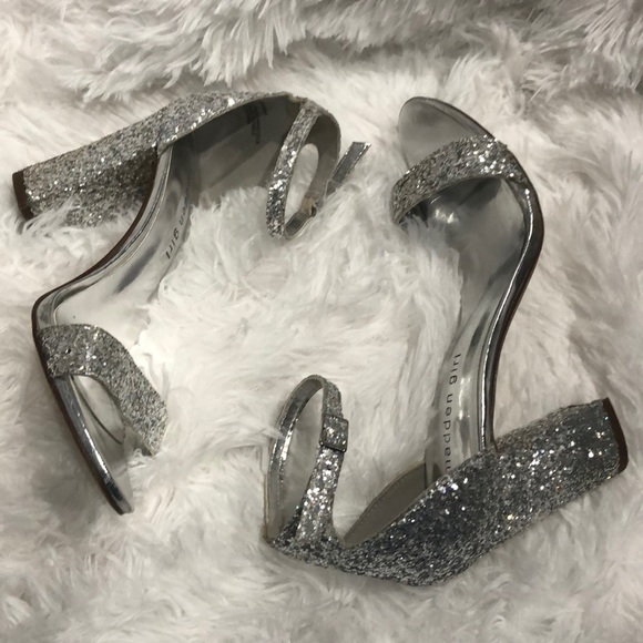 Madden Girl Shoes Madden Girl Silver Sparkly Heels Sz 8 Poshmark